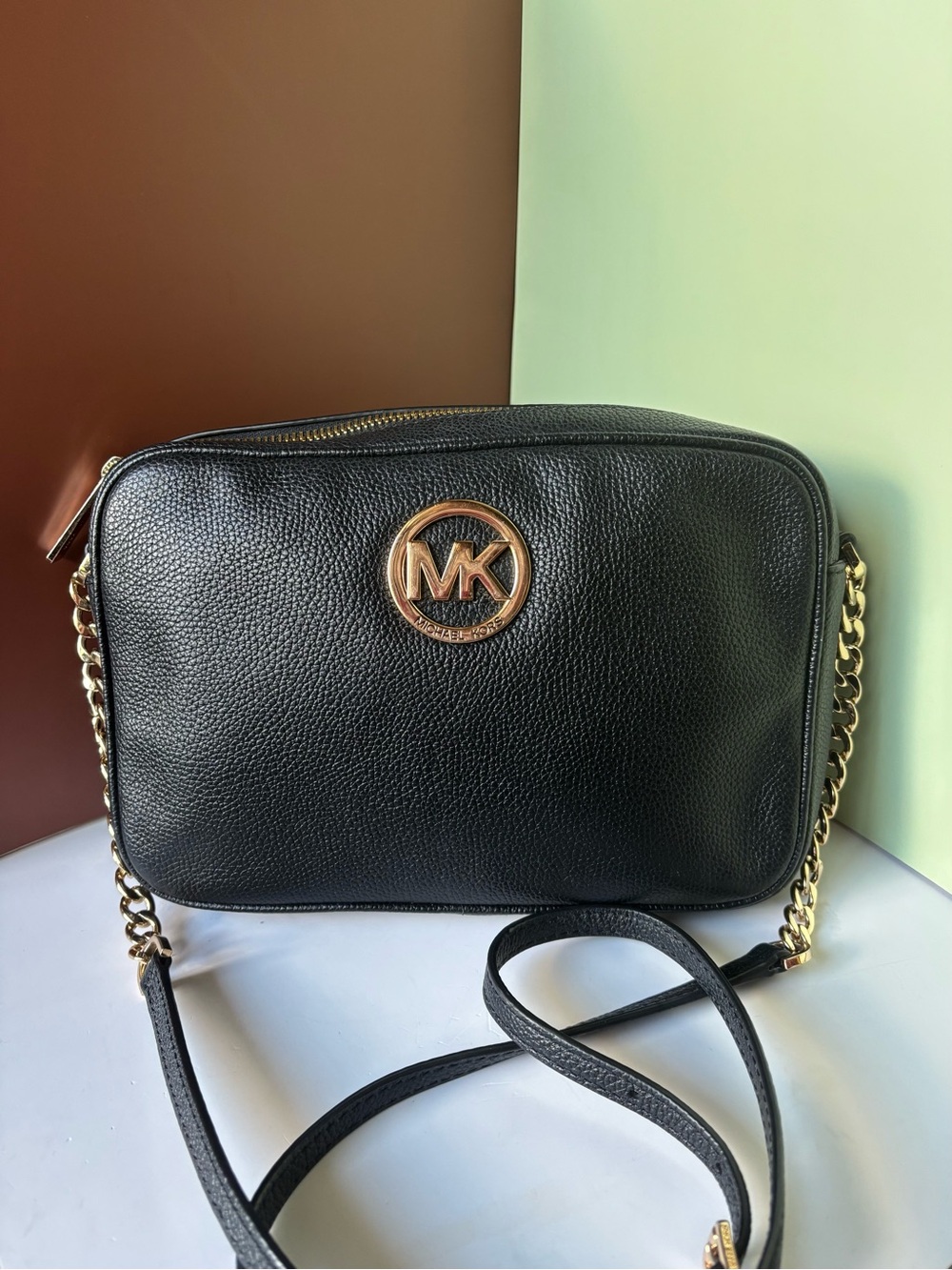 MICHAEL KORS Fulton Pebbled Leather Crossbody/Camera Bag